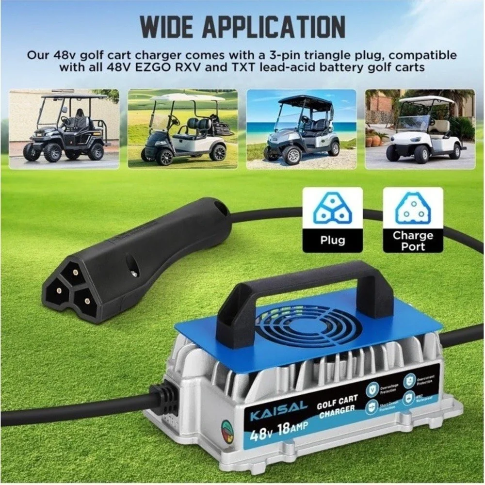 Kaisal ezgo Golf Cart Charger 48V 18 Amp Golf Cart Battery Charger 1250W